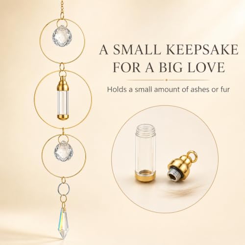 Yalikop Pet Memorial Urn Suncatcher Dog Cat Memorial Gifts,Ring - style: Ring