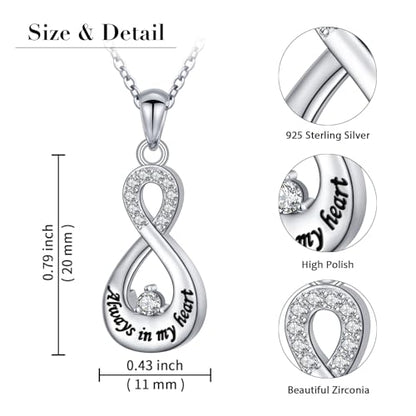 S925 Sterling Silver Urn Ashes Keepsake Cremation Memorial Necklace Jewelry - style: Urn Infinity
