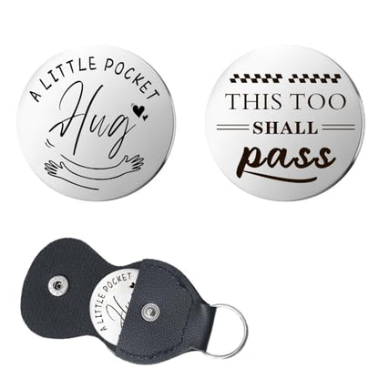 YALLNASL Grandma Aunt Mom Mothers Day Gift for Women Wife Grandpa Uncle Dad Fathers Day Presents for Men Husband Pocket Token - color: Too Shall Pass