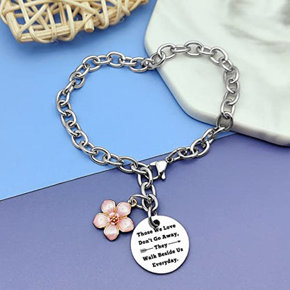 DlaeKua Bereavement Gift Bracelet Sympathy Gift for Loss of Mother Father Memorial Gifts for Loss of Husband Sister Remembrance Gifts - color: silver