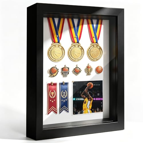 12x16 Black Shadow Box Frame, 1.2" Deep Display, Tempered Glass | Wedding Keepsakes, Pet Memorials, Pressed Flowers, Baby Memories, Crafts, Tickets, Photos, DIY Projects, Modern Wall Decor - color: Black, size: 12x16
