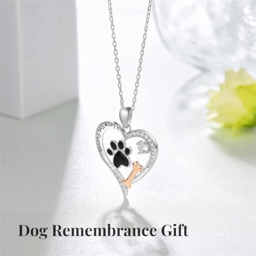 Cynlsum Dog Memorial Gifts Remembrance Necklace: Loss of Dog Sympathy Gift- Personalized Pet Necklace for Women Pet Lovers- Bereavement Gift Keepsake Passing Away Gifts Heart Shape - size: B