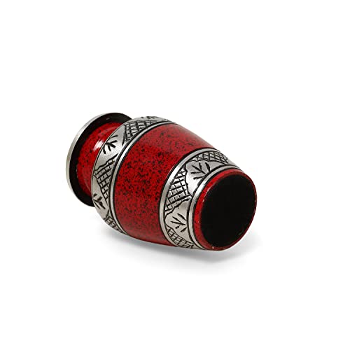 Small Urns for Human Ashes of Adult Male Female | Set of 4 Red Keepsake Vials for Funeral Remains with A Paper Funnel 4 Velvet Bags and A Beautiful Gift Box | Keepsakes and Urns - color: Red