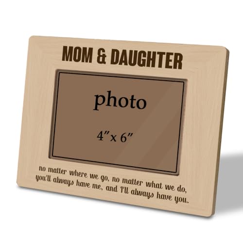 Mother Daughter Picture Frame 4x6, Mom and Daughter Wooden Farmhouse Photo Frame for Tabletop Display, Mother's Day Birthday Christmas Gift for Mom from Daughters - color: color12