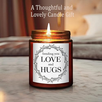 Sending You a Big Hug Candle - Get Well, Thinking of You, Aromatherapy Gifts for Stress Relief Relaxation -Gifts for Women Men Friends Son - Natural Soy Wax - Mahogany Teakwood Scented Candle - color: Big hug