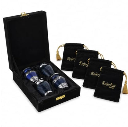 Small Cremation Urns for Human Ashes, Set of 4 Mini Keepsake Urns, Decorative Memorial Urns with Velvet Presentation Box for Family Sharing