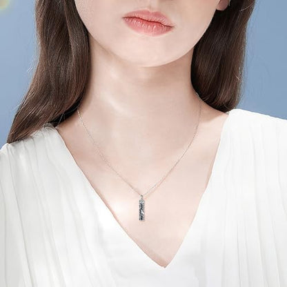 Urn Necklace for Ashes 925 Sterling Silver Cat/Fox/Dog/Opal/Guitar Pet Cremation Memorial Keepsake Jewelry for Ashes for Women - style: dog