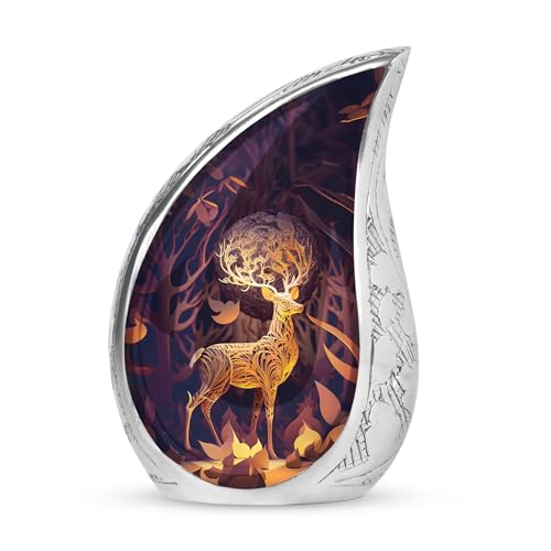 Mini Deer Urns for Human Ashes - Cremation Urns for Human Ashes Adult Female - Small Deer Urn - Adult Burial Cremation Urns 3inch - color: Golden Deer Theme Ashes Urn, size: KEEPSAKE-1