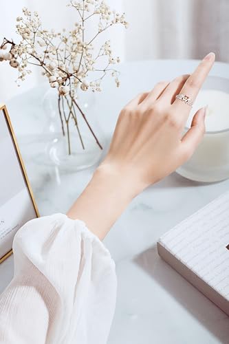 FLYOW S925 Sterling Silver A Piece of My Heart Lives in Heaven Angel Wing Ring for Women Jewelry Memory of Mom Dad Grandma Grandpa Daughter Son Loss Memorial Gift
