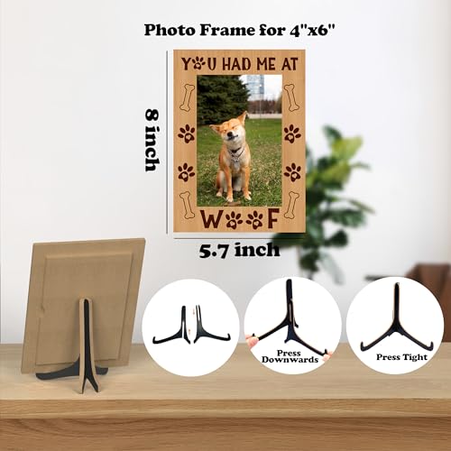 Dog Picture Frame, You Had Me At Woof - Wooden Tabletop Photo Frame With Stand, Dog Lover Gifts, Best Dog Ever Gifts, Pet Memorial Gifts, New Puppy Gifts, A22 - color: Rustic