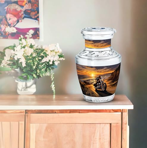 Motorcycle Urn for Ashes Nana - Yellow Keepsake for Adult Set 3 Inch - size: TAS-3 Inch, Set Of 2