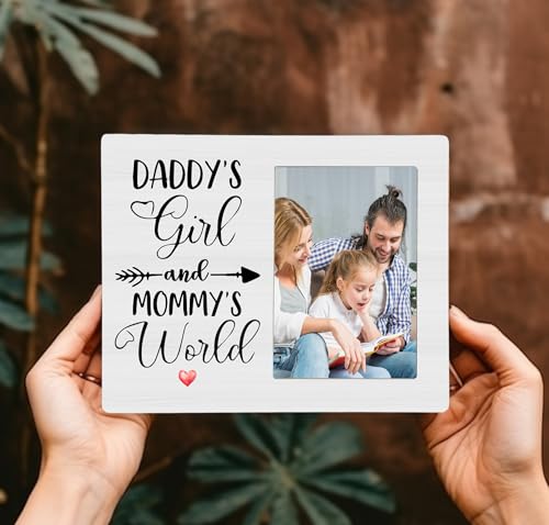 Daddy's Girl and Mommy's World Picture Frame, New Baby Photo Frame Gifts for Daughter, 4x6 inch Photo - style: Daddy's Girl and Mommy's World-New Baby