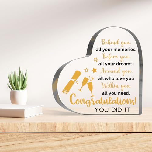 Graduation Keepsake Plaque, Inspirational Graduation Gifts for Women Men, Congrats Acrylic for High School College Graduate Son Daughter Friend, Home School Desk Shelf Decorations - style: Graduation 01