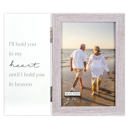 Malden International Designs 4x6 inch Remembrance Picture Frame I’ll hold you in my heart until I hold you in heaven Quality MDF Wood Natural Wood Grain Paper Wrap