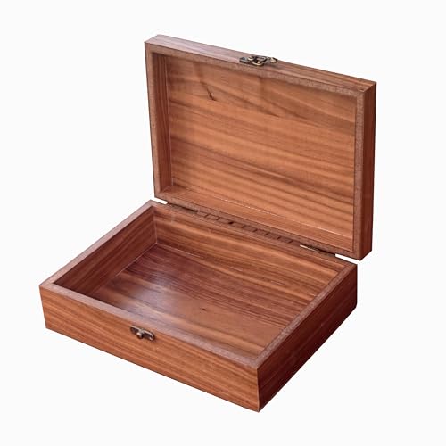 Handmade Walnut-Colored Keepsake Storage Box with Lid - Ideal Gift for Weddings, Anniversaries, Birthdays, or Travel Letters. Perfect for Home Decoration (Storage Box-25 * 18cm) - size: Storage Box-25 x 18 cm