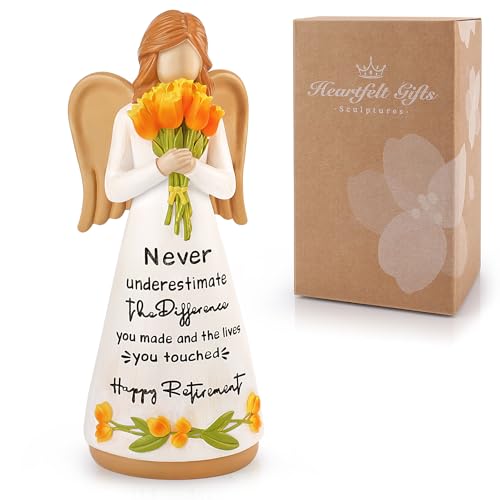 Retirement Gift for Women, Happy Retirement Gift, Retired Angel Figurines - color: White-retirement