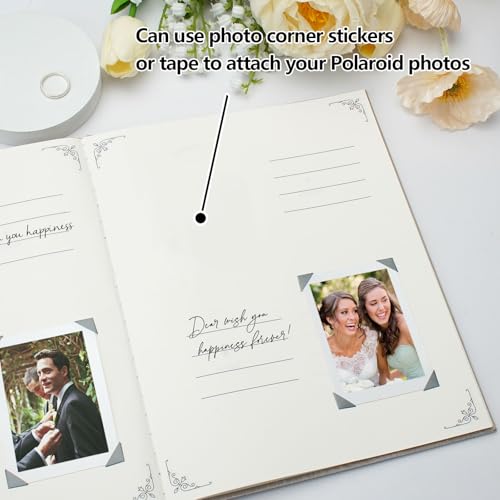 Vienrose Polaroid Guest Book 10x8 Inch Hardcover 120 Pages Simple Style - style: Minimalist Guest Book