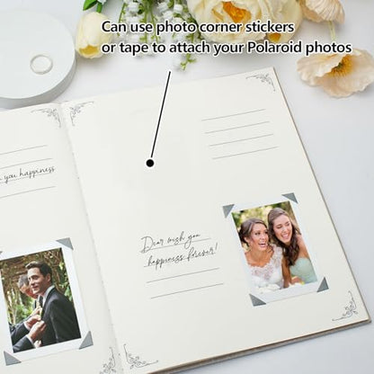 Vienrose Polaroid Guest Book 10x8 Inch Hardcover 120 Pages Simple Style - style: Minimalist Guest Book