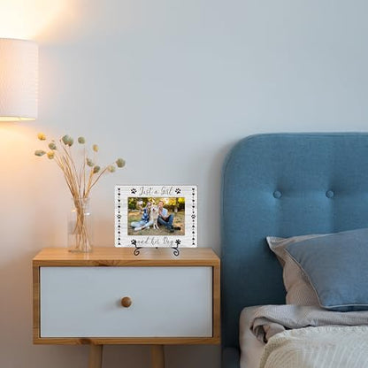 Dog Gifts Picture Frame with Iron Stand, Dogs Lovers Gift for Women or Men, Puppy Themed Gift for New Owners Photo Frame Horizontal Photo for Tabletop Display A-02 - style: Dog Gifts Picture Frame-A