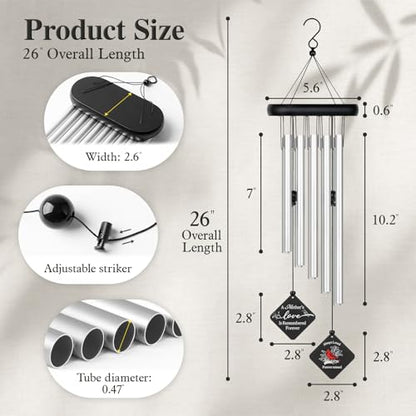 SteadStyle Memorial Gifts for Loss of Mom, Cardinal Memorial Wind Chimes | Sympathy Bereavement Gifts for Loss of Mother, Loss of Mom Sympathy Gifts, In Memory of Mom, Memorial Wind Chime Garden Patio