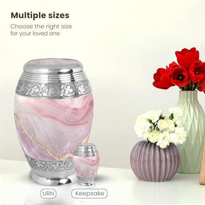 Blush Pink Large Urn for Human Ashes - color: Blush Pink Classic, size: 10 Inch - Pack of 1