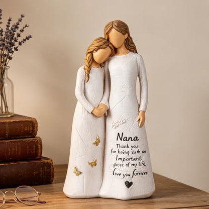 NAN ZAI NAN FANG Gifts for Nana, Gigi Birthday Gifts from Granddaughter | 5.5" Resin Hand-Painted Angel Figurine, Sentimental Nana Gigi Gift for Mother's Day,Birthday,Christmas,Grandparents Day - style: NaNa