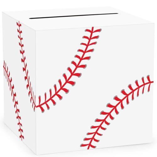 Hxezoc Baseball Card Box Sports Party Favors Post Box Cardboard Receiving Money Holder for Baseball Theme Wedding Reception, Baby Showers, Anniversary, Birthday Party, Table Centerpiece Decorations - style: Baseball