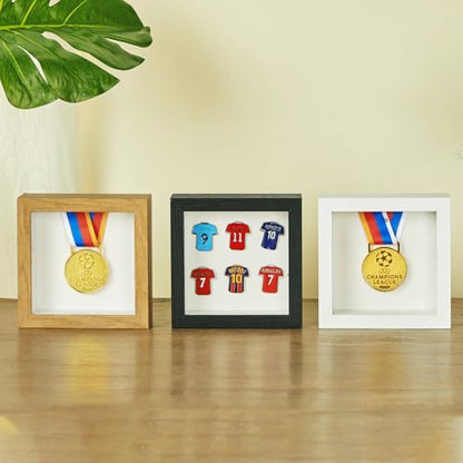 5x5 Smal Shadow Box Frame with Thickened Acrylic Panel & Pins - color: White+foam Back+foam Packaging, size: 5x5