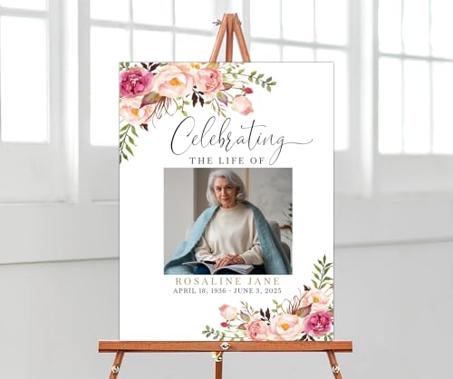 Celebration Life Sign, Custom Memorial Sign, In Loving Memory Sign, Funeral Welcome Sign, Celebration of Life Welcome Sign, Celebration Life Poster -16 - color: Backgrund#16