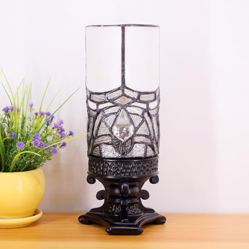 Small Tiffany Table Lamp Mini Stained Glass Desk Lamp White Bending Style - color: White Bending Style