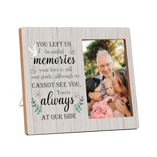 Memorial Picture Frame, In Loving Memory Wood Photo Frame, Sympathy Gifts Bereavement Gifts for Loss of Mom Dad Grandparents, You Left Us Beautiful Memories Frame, Funeral Remembrance Gifts -d03 - style: Memorial 01