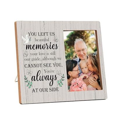 Memorial Picture Frame, In Loving Memory Wood Photo Frame, Sympathy Gifts Bereavement Gifts for Loss of Mom Dad Grandparents, You Left Us Beautiful Memories Frame, Funeral Remembrance Gifts -d03 - style: Memorial 01