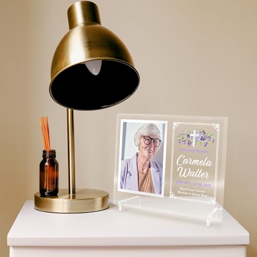 Basic Fundamentals 11.75"x9.75" Custom Glass Picture Frame for 5x7 Photo, Personalized Memorial Picture Frame, In Loving Memory Picture Frame and Celebration of Life Decorations (Design 2)