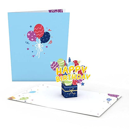 Lovepop Happy Birthday Balloon Box Paperpop Pop-Up Card with Envelope | Paperpop Card 4.5x5.9; 3D Balloon Greeting Card for Husband, Wife, Kids, Daughter, Mom, Him, Women, Son, Teacher, Men - color: Happy Birthday Balloon Box