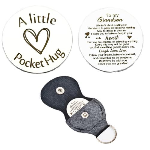 RFTWXHPN Pocket Hug Token Gift Keychain Christmas Birthday Gifts Long Distance Relationship Hug Tokens Keepsake Pocket Hugs - color: To My Grandson