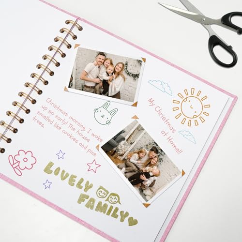 7x7 Inch Scrapbook DIY Photo Album, 20 Sheets (40 Pages), Pink - color: Pink, size: 7 x 7 Inch 20 Sheets