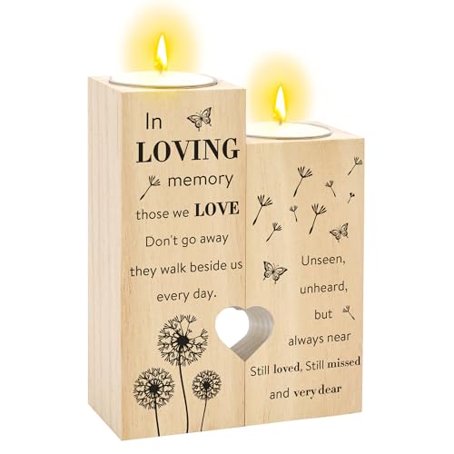 Sympathy Gifts for Loss of Loved One - Sympathy Candle Holder Candlestick Memorial Bereavement in Memory of Condolences Remembrance Gifts for Loss of Mom Dad Son Daughter Sister