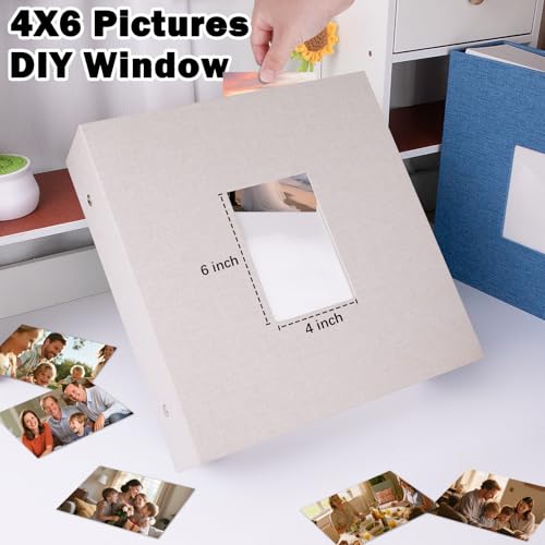 Ruibytree Extra Large Capacity Photo Album 4x6 Pictures 1000 Pockets, Beige | Linen Cover, Horizontal & Vertical 4x6 Photos, Removable Acid-Free Pages, Front Display Window, for Family, Wedding & Travel - color: Beige