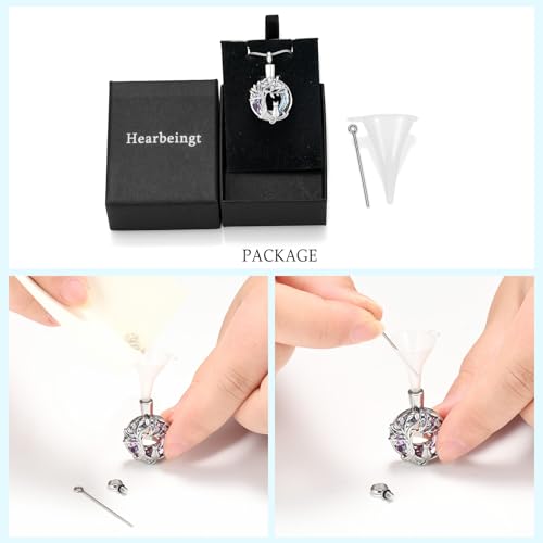 Hearbeingt Tree of Life Cremation Jewelry Paw Print Urn Necklace for Ashes - color: A-Silver 2