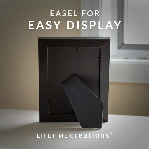 Lifetime Creations Custom 8x10 Vertical Picture Frame, Black Wood | Matte finish, glass front, easel back; add your own text; tabletop or wall; anniversary, wedding, memorial gift