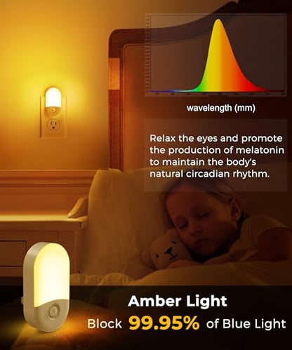 L LOHAS LED Amber Night Light, Night Lights Plug into Wall[4 Pack], 2000K - color: Amber, size: 4 Count (Pack of 1)