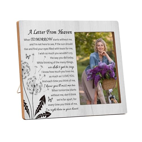 A Letter From Heaven Memorial Picture Frame - In Loving Memory Wooden Photo Frame - Condolences Bereavement Gifts -06
