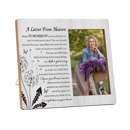 A Letter From Heaven Memorial Picture Frame - In Loving Memory Wooden Photo Frame - Condolences Bereavement Gifts -06