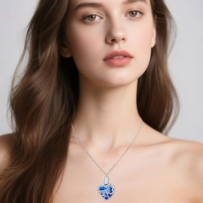 Urn Necklaces for Ashes 925 Sterling Silver Cremation Necklace Ash Pendant Memorial Jewelry Keepsake Gifts for Women - style: 1-Dragonfly