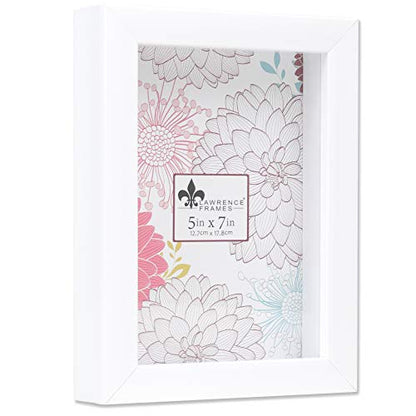 Lawrence Frames 785257 Shadow Box Frame, 5x7, White, 1 Count (Pack of 1) - color: White, size: 5 x 7 inches