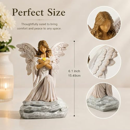 Memorial Angel Figurine Bereavement Gifts for Loss Guardian Angel Statue 6.1 Inch Sympathy Angel Figurine Grief Gifts Women Remembrance Decor Religious Home Decoration