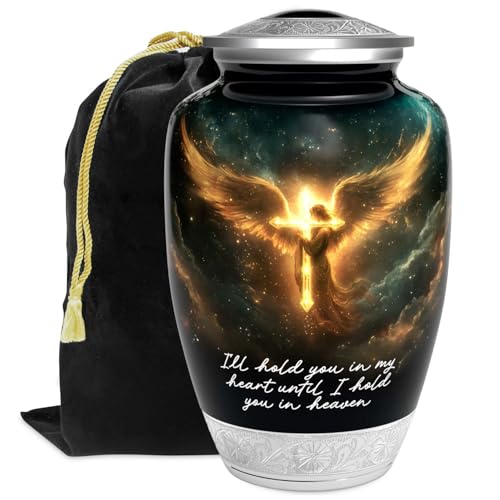 Heavenly Angel Urn for Human Ashes | Large Handcrafted Funeral Memorial | Decorative Cremation Urn for Women and Men - color: Angel, size: Large