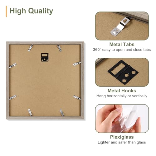 Vittanly 12x12 Collage Picture Frame, Displays 4Pcs 4x6 Photos, Light Taupe - color: Light Taupe, size: 12x12