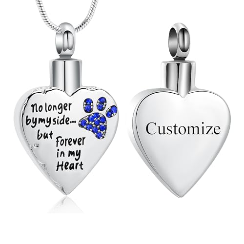 memorial jewelry Your Wings were Ready, But My Heart was Not Stainless Steel Carved Locket Cremation Urn Necklace for Pet Dog Cats - color: Customize