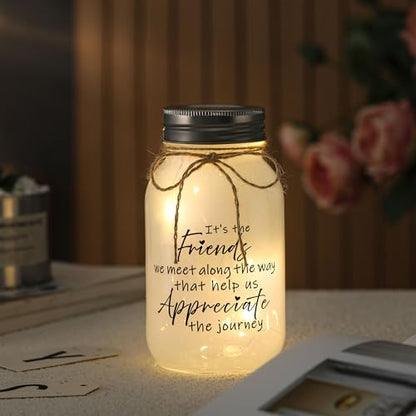 Friends Birthday Gift for Women - 30 oz Large Mason Jar Night Lights | Meaningful Gift for Friends, Bestie, Friendship Gifts for Woman, Soul Sister, BFF - color: Friends Journey